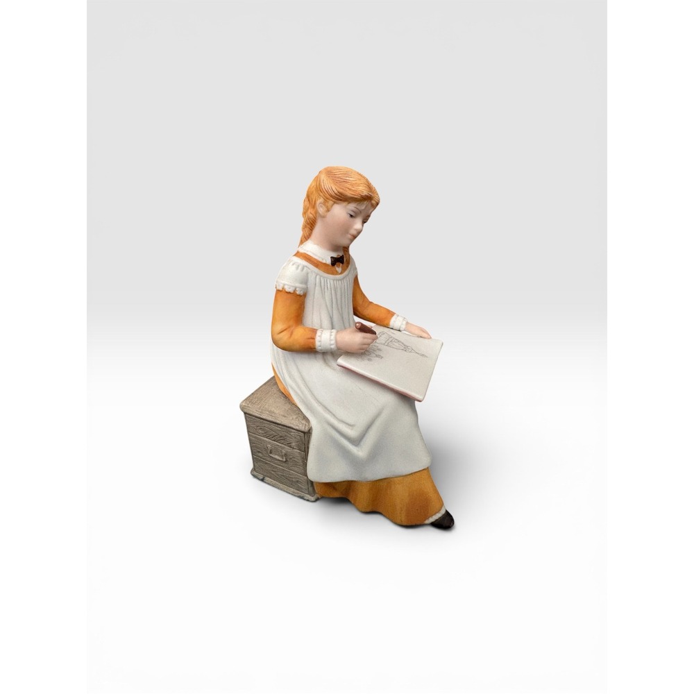 Franklin Porcelain Amy Little Women Figurine Tasha Tudor 1982 Hand Painted 5.5"